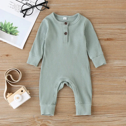 Bubebaby BabyLove Cotton Overall Playsuit with snap buttons along the legs for easy diaper changes. Made from breathable, high-quality cotton for maximum comfort