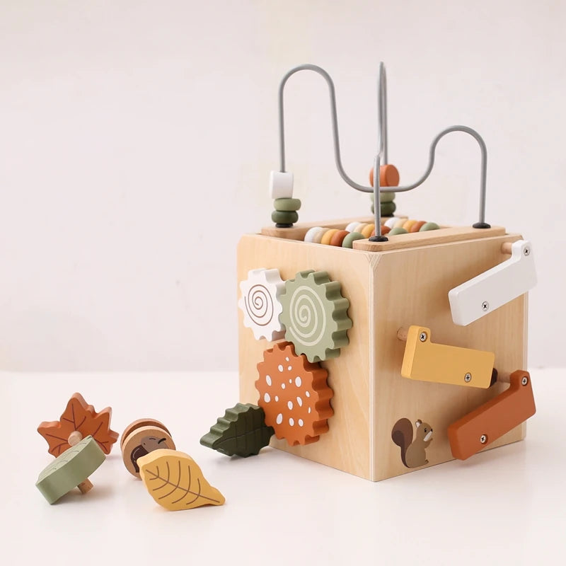 Montessori Multifunctional Forest Adventure Play Set With Gears and Shapes
