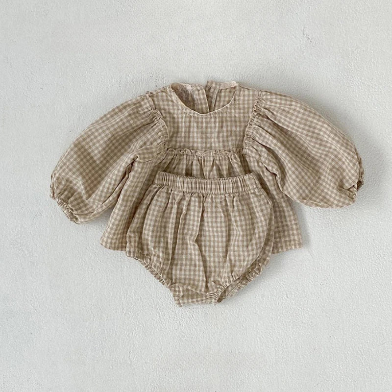 A boho inspired festive 2 piece matching set from Bubebaby BabyLove, featuring tranquil calming colors suitable for babies perfect for holiday celebrations