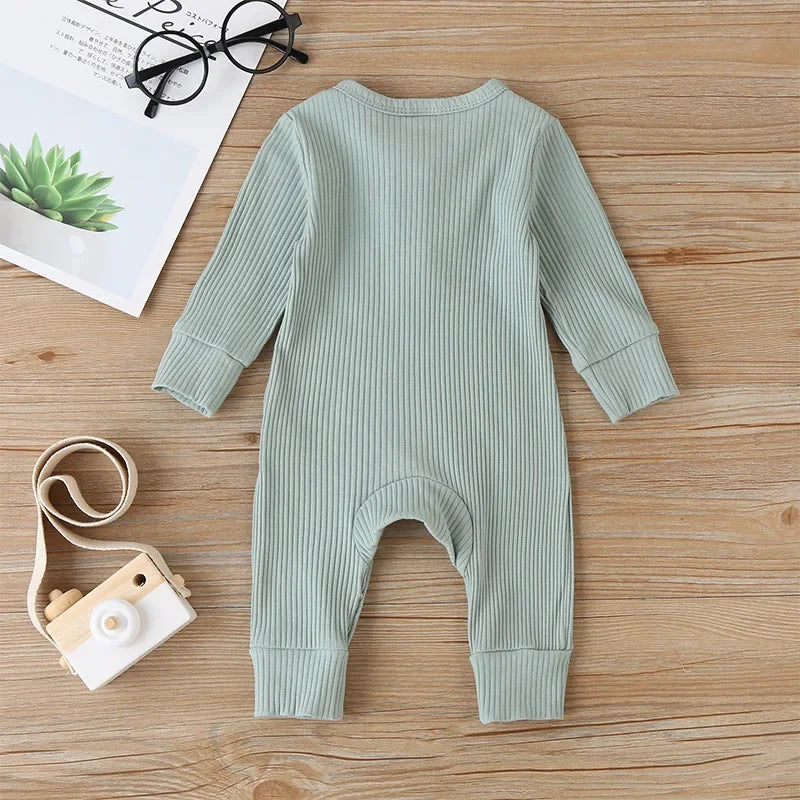 Bubebaby BabyLove Cotton Overall Playsuit with snap buttons along the legs for easy diaper changes. Made from breathable, high-quality cotton for maximum comfort