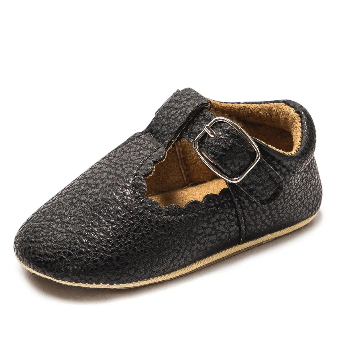 Bubebaby BabyLove faux leather dress shoes in a classic look. The shoes feature a sleek, polished design perfect for special occasions or formal wear. With a soft, cushioned interior for comfort
