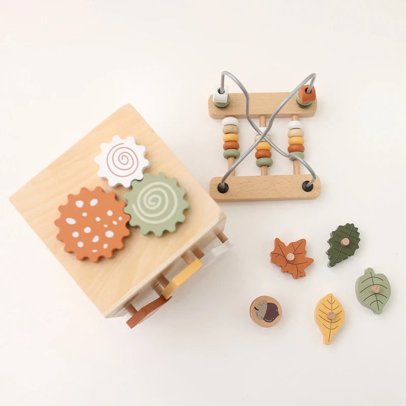 Montessori Multifunctional Forest Adventure Play Set With Gears and Shapes
