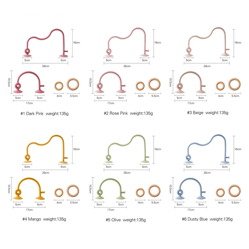 Montessori Wood Silicone Cognitive Rings