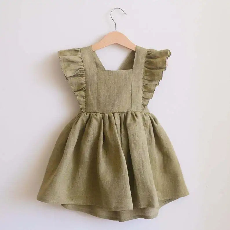 Bubebaby BabyLove  AdorableCotton Summer Dress with charming ruffled sleeves, perfect for warm weather