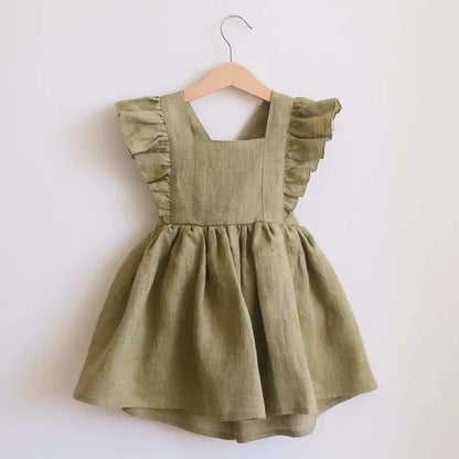 Bubebaby BabyLove  AdorableCotton Summer Dress with charming ruffled sleeves, perfect for warm weather