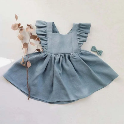 Bubebaby BabyLove  AdorableCotton Summer Dress with charming ruffled sleeves, perfect for warm weather