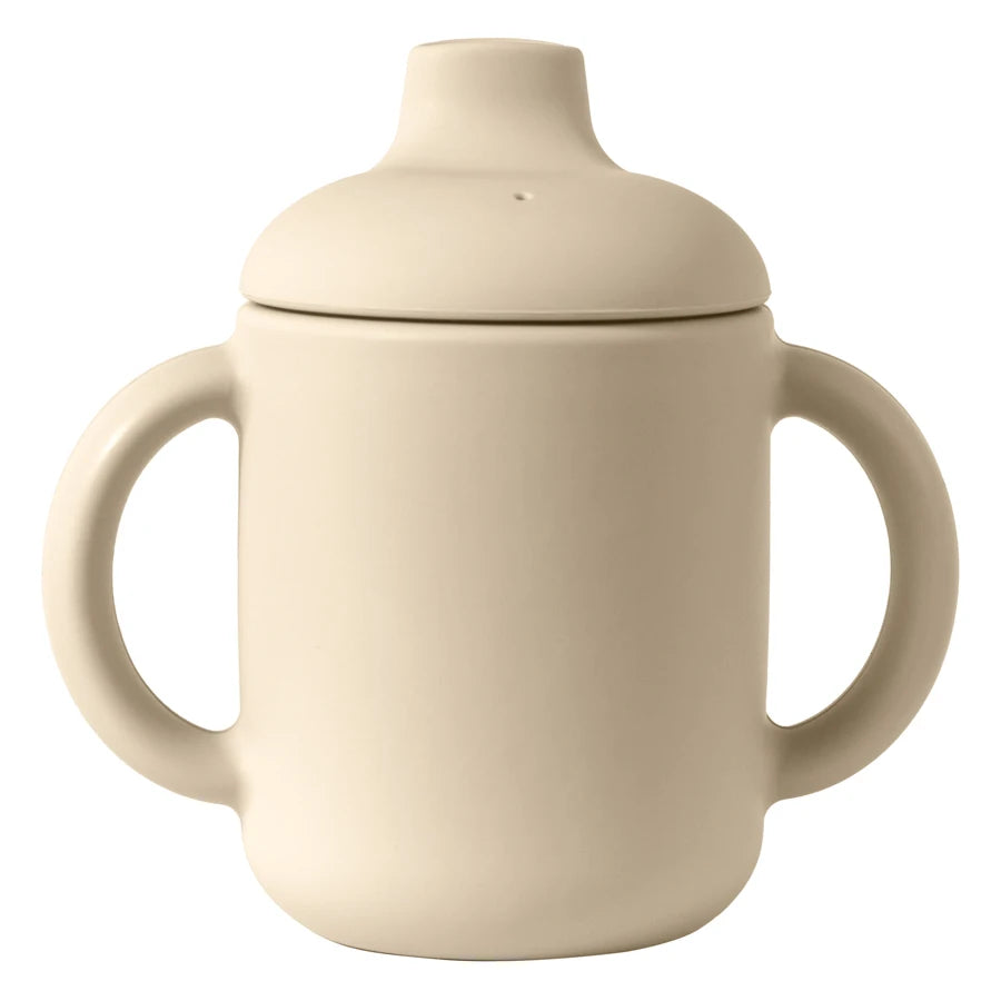 Silicone Sippy Cup With Handles in Beach Sand