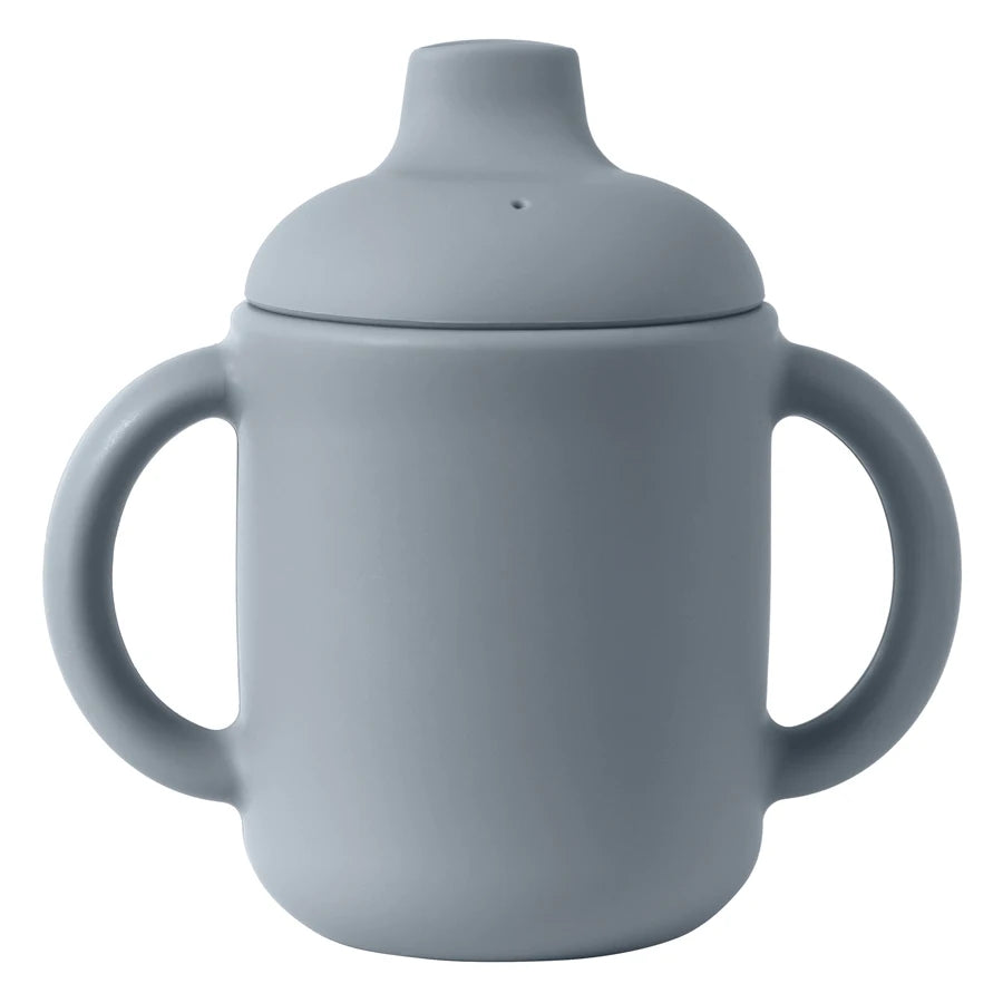 Silicone Sippy Cup With Handles in Pebble