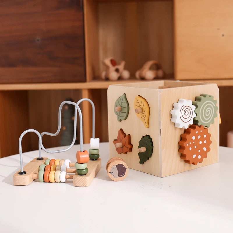 Montessori Multifunctional Forest Adventure Play Set With Gears and Shapes