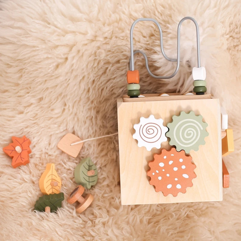 Montessori Multifunctional Forest Adventure Play Set With Gears and Shapes