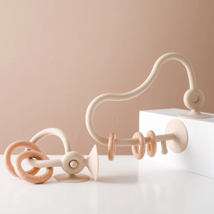 Montessori Wood Silicone Cognitive Rings