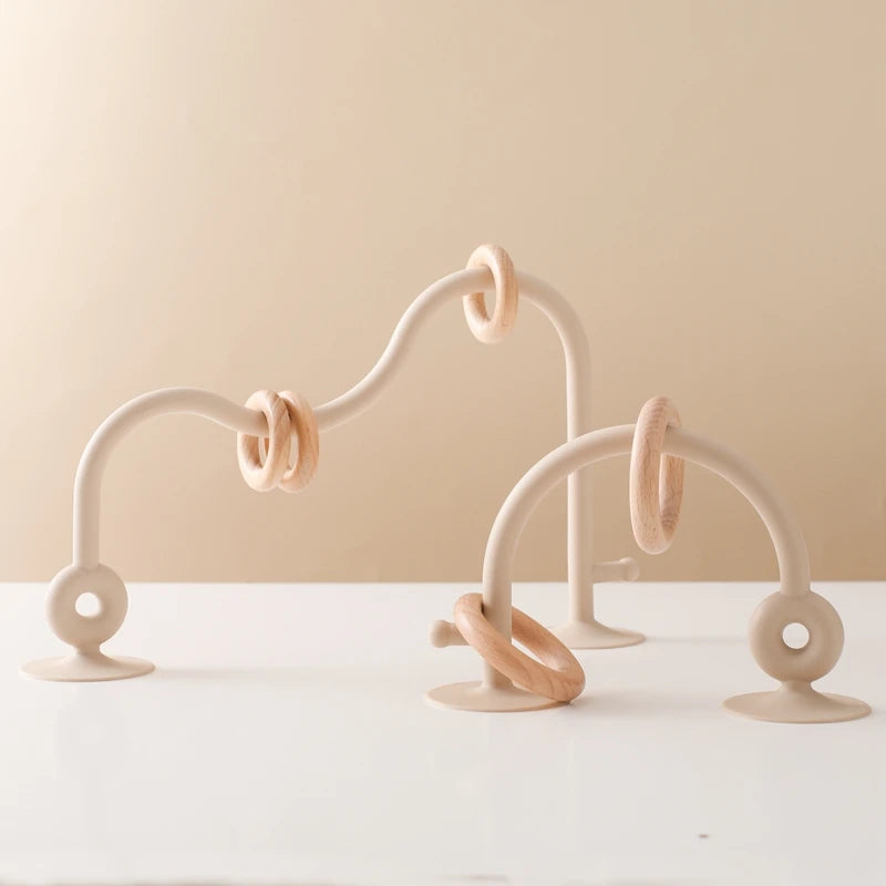 Montessori Wood Silicone Cognitive Rings