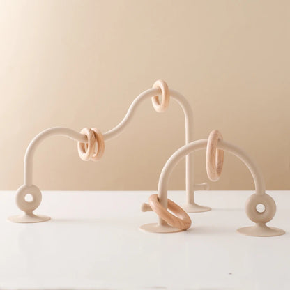 Montessori Wood Silicone Cognitive Rings