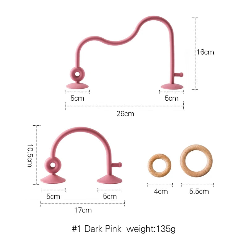 Montessori Wood Silicone Cognitive Rings