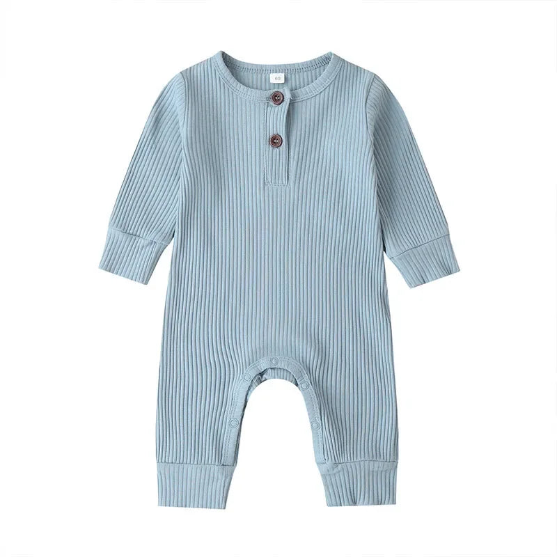Bubebaby BabyLove Cotton Overall Playsuit with snap buttons along the legs for easy diaper changes. Made from breathable, high-quality cotton for maximum comfort