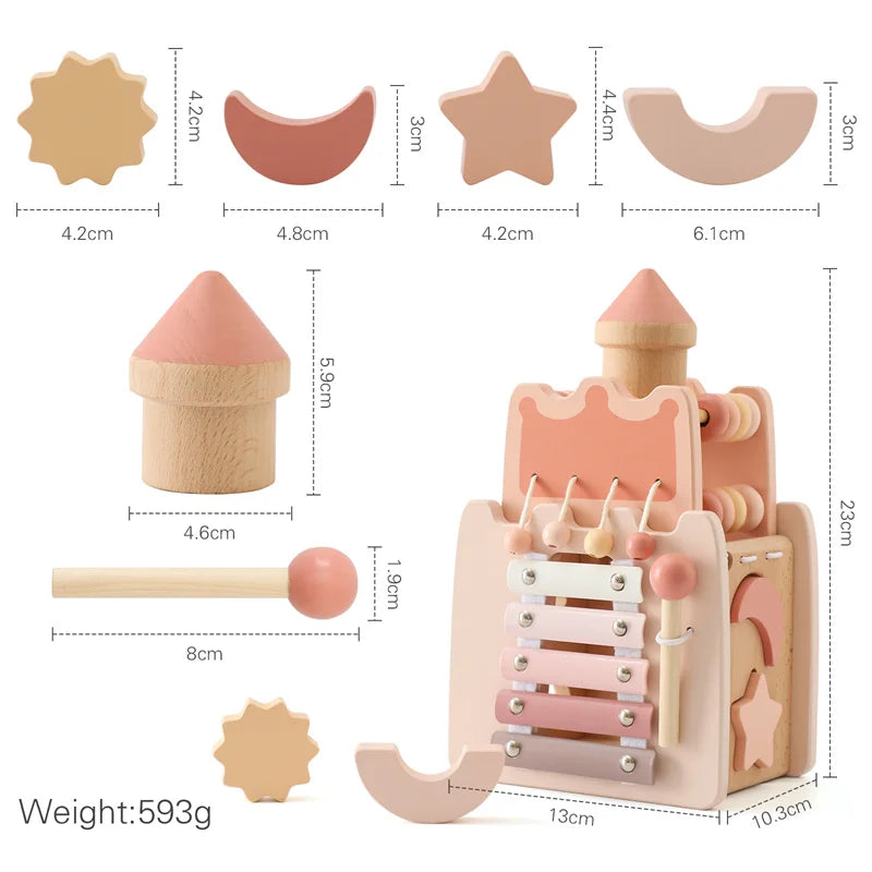 Explore our BabyLove Europe-certified (CE) Montessori Wooden Toys for children aged 3-6 years at Bubebaby. This multifunctional, five-in-one educational toy is designed to enhance hand-eye coordination, fine motor skills, logical thinking, and spatial imagination. Available for both direct sales and wholesale.