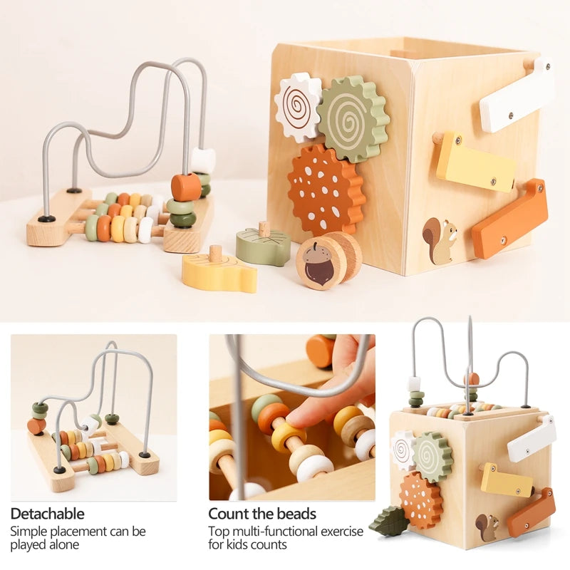 Montessori Multifunctional Forest Adventure Play Set With Gears and Shapes