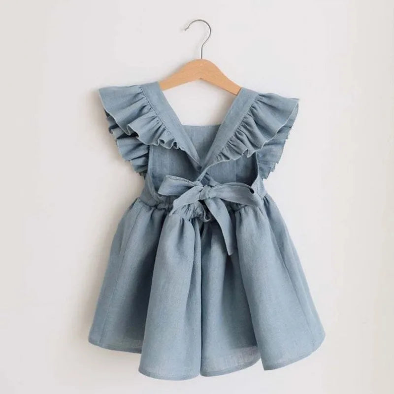 Bubebaby BabyLove  AdorableCotton Summer Dress with charming ruffled sleeves, perfect for warm weather