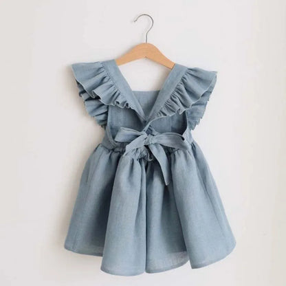 Bubebaby BabyLove  AdorableCotton Summer Dress with charming ruffled sleeves, perfect for warm weather