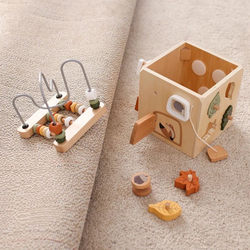 Montessori Multifunctional Forest Adventure Play Set With Gears and Shapes