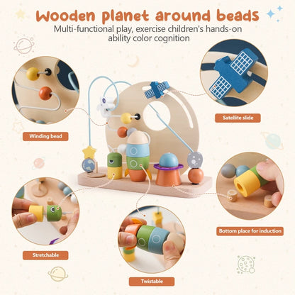Discover the BabyLove Montessori Sensory Educational Toy, designed for children aged 0-3y, 3-6y, 6-12y, and 14+y.  This toy is crafted from high-quality wood and certified by CE for safety. With Montessori winding bead gameplay, it offers a delightful sensory experience for your child. Weighing 464g, it ensures safe and engaging play