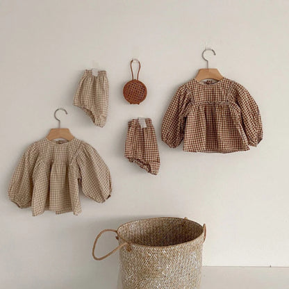 A boho inspired festive 2 piece matching set from Bubebaby BabyLove, featuring tranquil calming colors suitable for babies perfect for holiday celebrations
