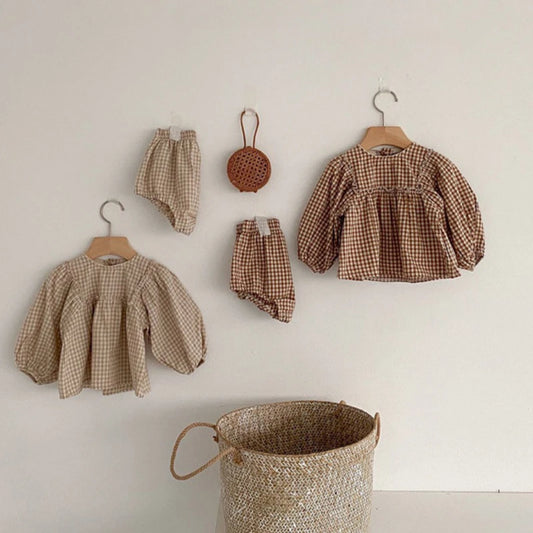 A boho inspired festive 2 piece matching set from Bubebaby BabyLove, featuring tranquil calming colors suitable for babies perfect for holiday celebrations