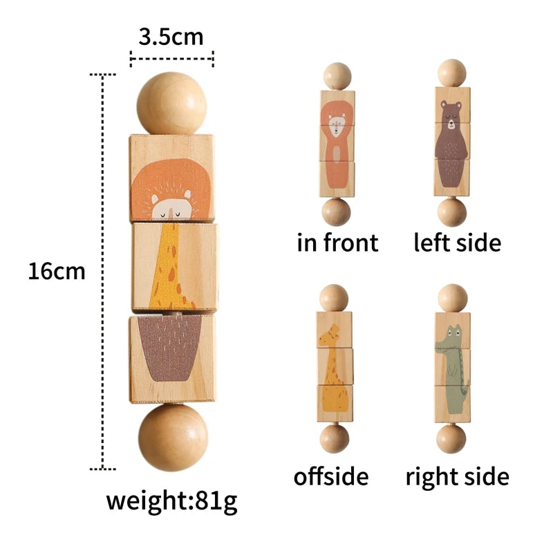 Wooden Montessori Hand Held Rattle, designed for sensory exploration and motor skill development at BubeBaby