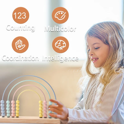 Montessori BabyLove Arithmetic Calculation Rainbow: A Europe CE certified educational toy in vibrant colors, gift-boxed, chemical-free, and suitable for all ages