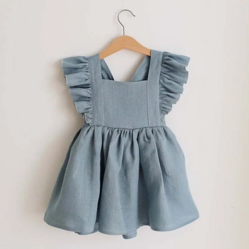 Bubebaby BabyLove  AdorableCotton Summer Dress with charming ruffled sleeves, perfect for warm weather
