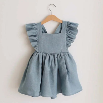 Bubebaby BabyLove  AdorableCotton Summer Dress with charming ruffled sleeves, perfect for warm weather