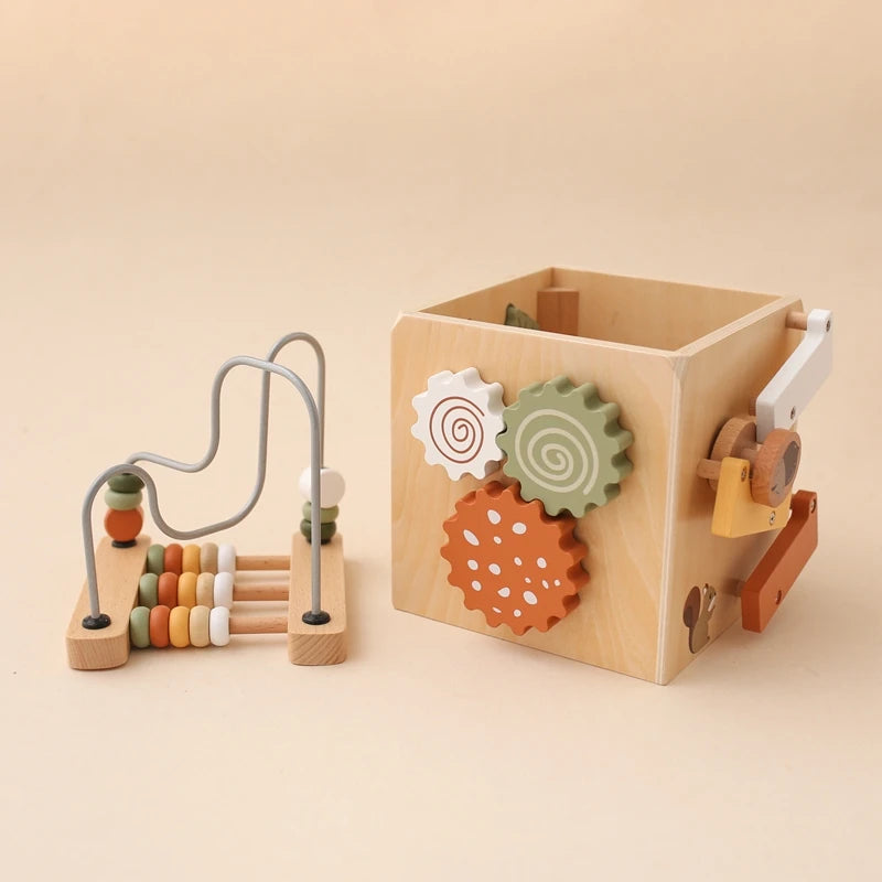 Montessori Multifunctional Forest Adventure Play Set With Gears and Shapes