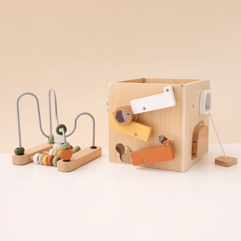 Montessori Multifunctional Forest Adventure Play Set With Gears and Shapes