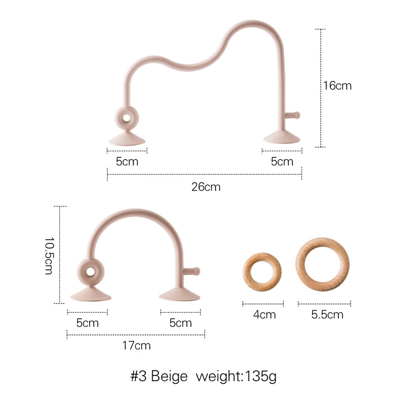 Montessori Wood Silicone Cognitive Rings