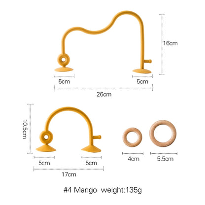 Montessori Wood Silicone Cognitive Rings