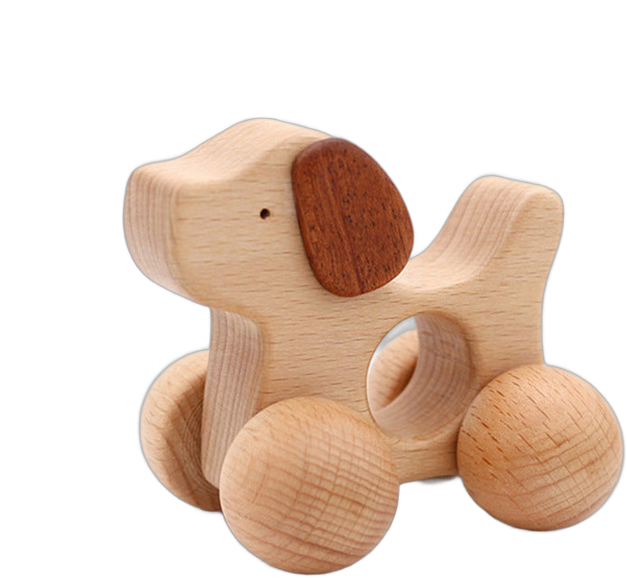 Natural Beech Wood Baby Rattle