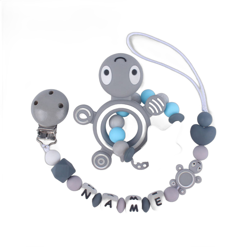 Silicone Turtle Teether Pacifier Clip