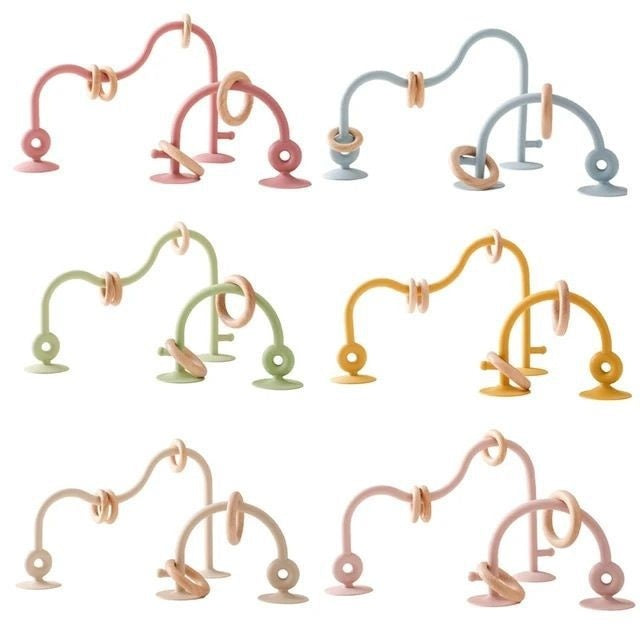 Silicone suction arch toy colour options