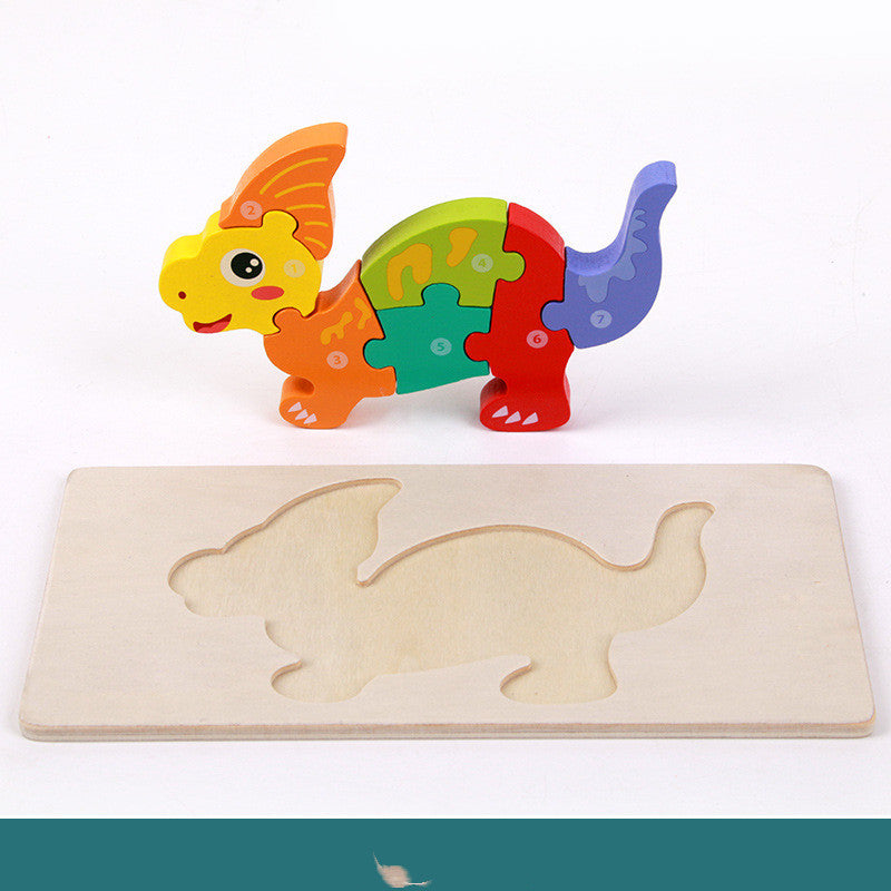 Parasaurolophus wooden dinosaur puzzle with tray