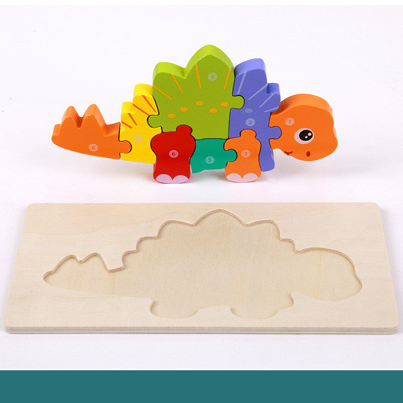 Stegosaurus wooden dinosaur puzzle with tray