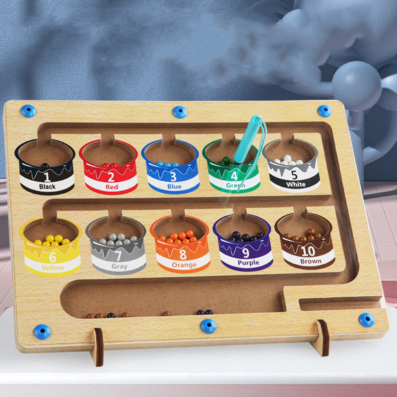 Magnetic color sorting bead board counting cups design with magnetic pen