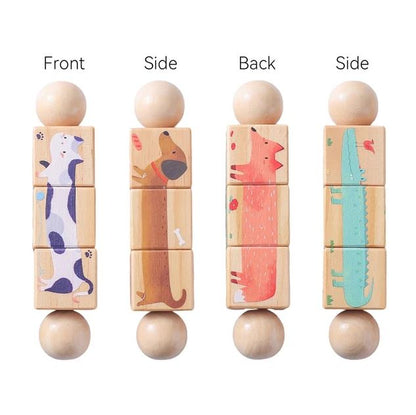 Wooden Montessori Hand Held Rattle, designed for sensory exploration and motor skill development at BubeBaby