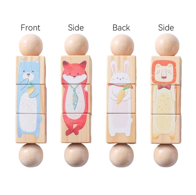 Wooden Montessori Hand Held Rattle, designed for sensory exploration and motor skill development at BubeBaby