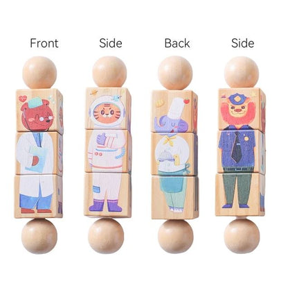 Wooden Montessori Hand Held Rattle, designed for sensory exploration and motor skill development at BubeBaby